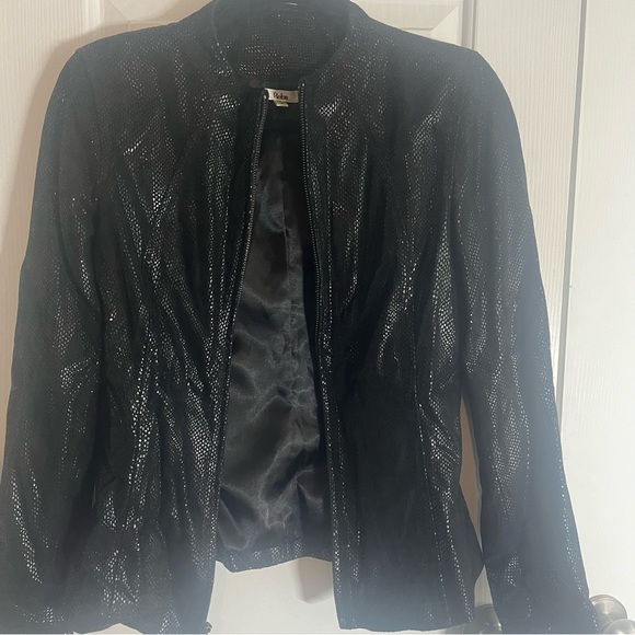 Reba Snakeskin Leather Jacket Size 4 Black Good Condition - Picture 13 of 13